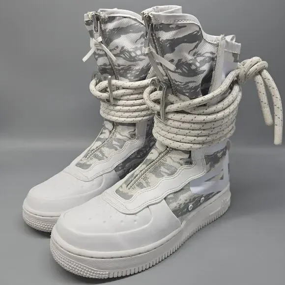NIKE AA1130-100 SF Air Force 1 High Winter Camo Size 8.5 Women's 6.5 Men's